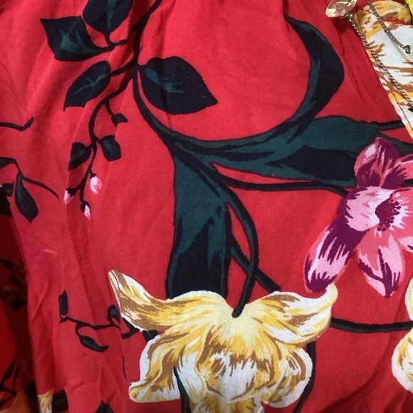 Old Navy Red Floral Bell Sleeve Dress - Picture 9 of 16